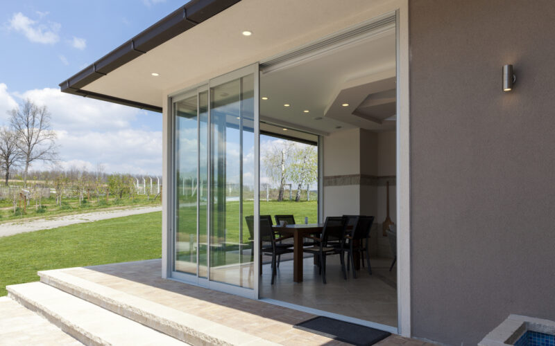 Glazed,Terrace,In,The,Countryside,With,Sliding,Glass